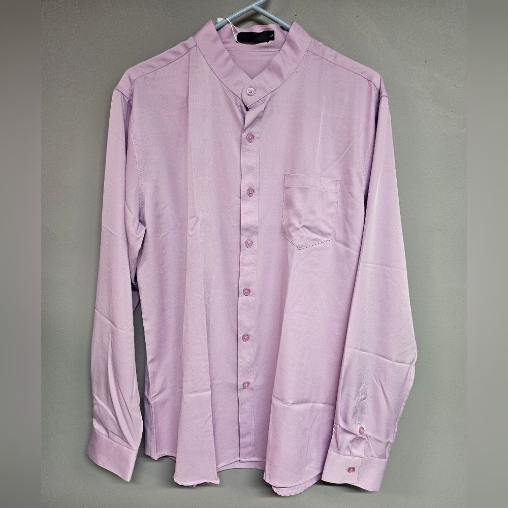 Men's Large Dress Shirt Light Purple Button-down Long Sleeve
